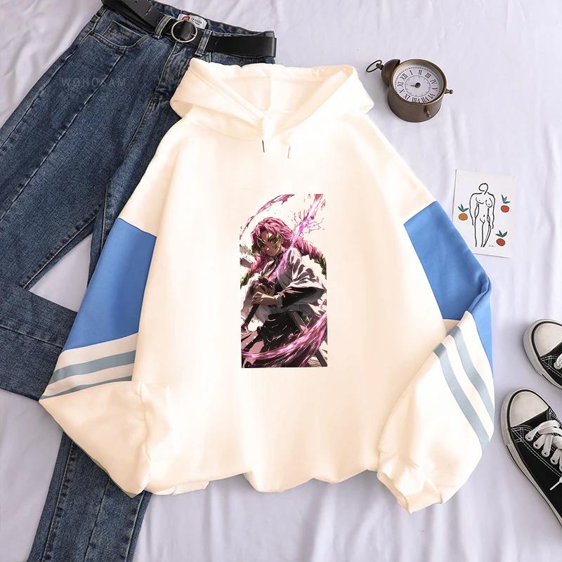

Demon Slayer Kanroji Mitsuri Hoodie Manga Print Sweatshirt Men Women Hip Hop Streetwear Long Sleeve Fleece Hooded Male Clothing XS бежевый