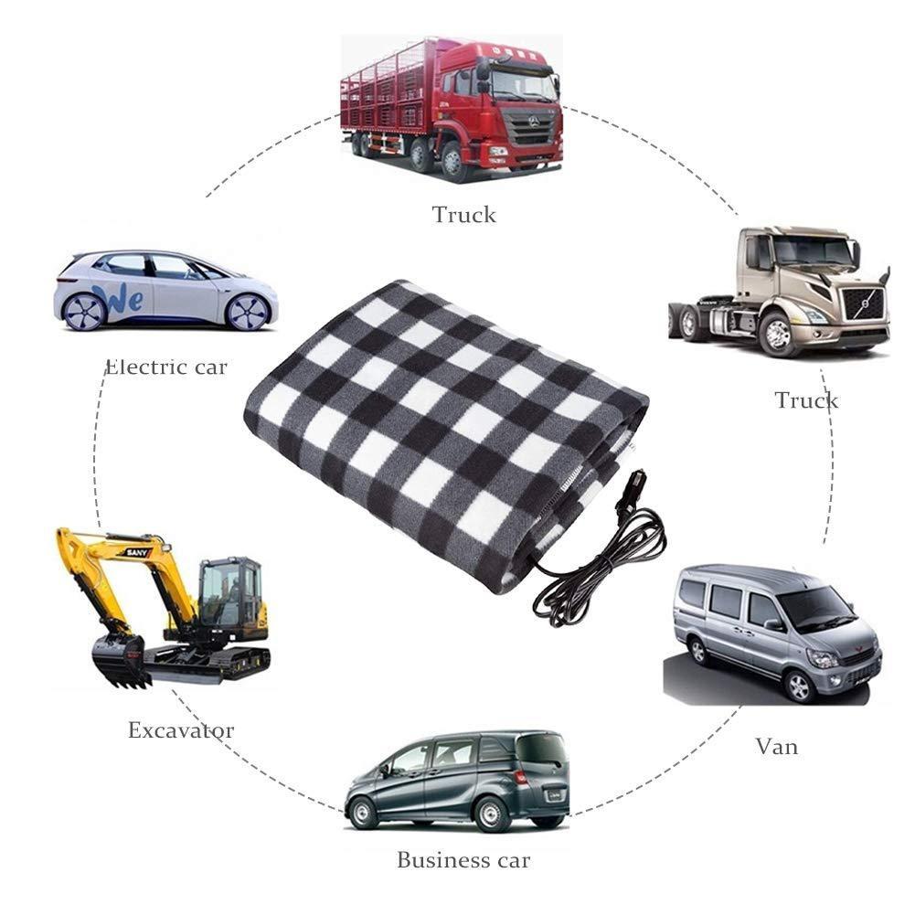 12V Green Car Electric Blanket Car Camping Warm Artificial Electric Heated Blanket (150x100cm)