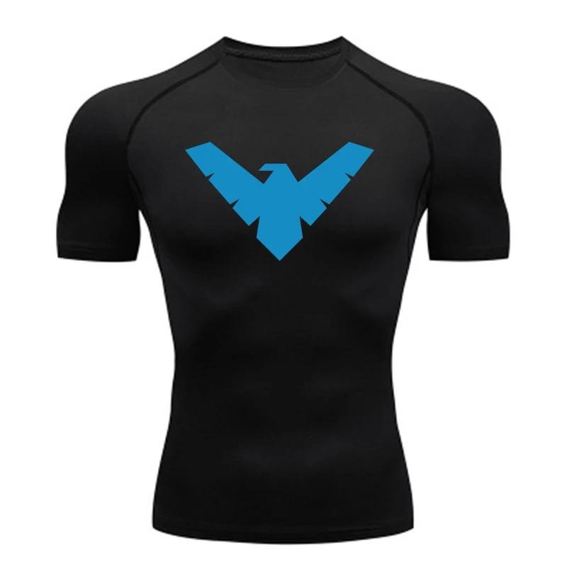Summer Short Sleeve Compression Shirt Men Sports Top Running T Shirt Quick Dry Gym Workout S