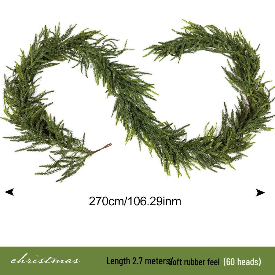Artificial Christmas Cypress Pine Vine Décor with Plastic Greenery