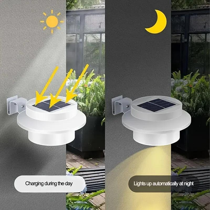 1-6 Pack Solar Lights,Porch Lamp,Wall Lights,Gutter Lights,High-Brightness LED,Auto-Charge,Waterproof,Porch,Path,Fence,Outdoor