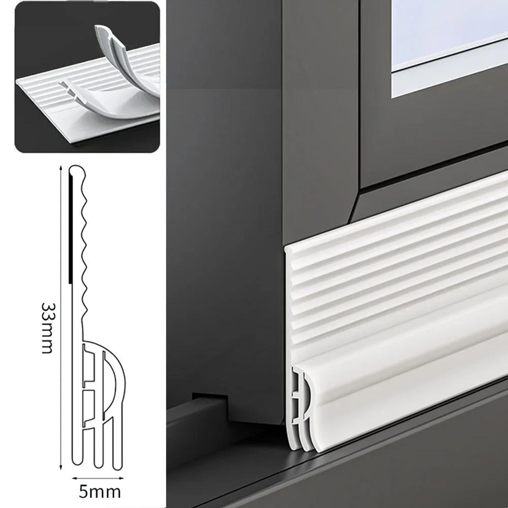 

1PC 4m/157.48in Sliding Windows Seal Strip Self Adhesive Triple Soundproof Tape Windproof Anti-Cold Door Flexible Weatherstrip 4m белый