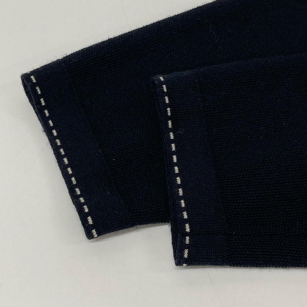 HERMES Genuine Japanese Stitch Design Serie Button 1B Long tops 34 Dark navyUsed