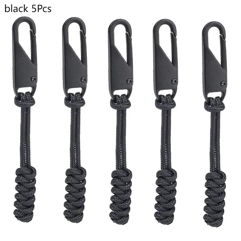 1/3/5Pcs Portable outdoor bag zipper handle woven outdoor bag zipper buckle pendant backpack clothes zipper rope