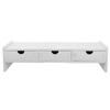 Monitor Riser Stand Computer Screen Height Adjustable White PVC 3 Drawers Durable Wood Plastic Desk Ganizer Laptop Monitor