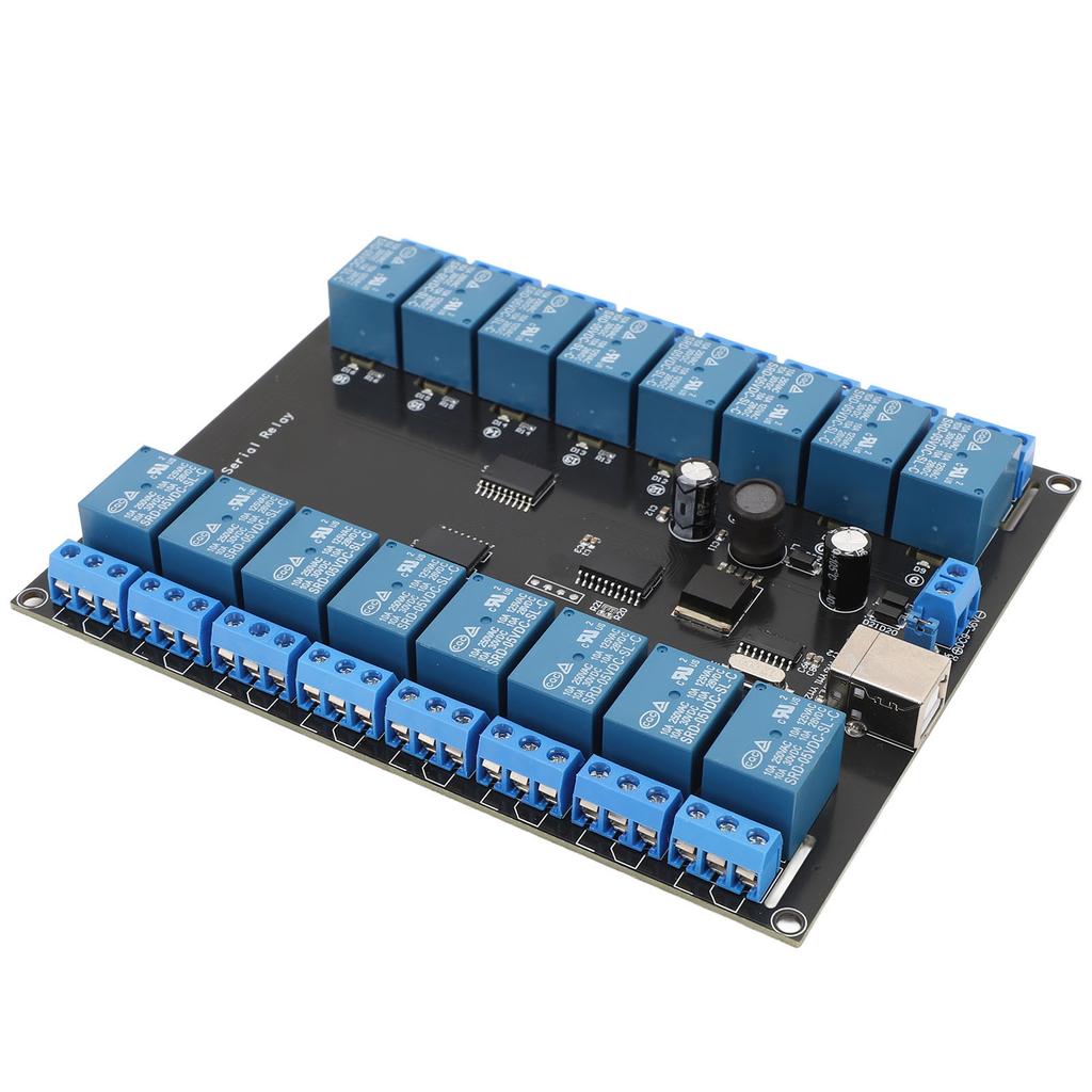 16 Channel Relay Board USB Serial Port Control Switch SPDT Relay Module for ON OFF Electrical Equipment 7‑38V