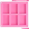 ABBY-8 Pack Silicone Soap Molds - 6 Cavity Rectangle DIY Soap Molds For Cake, Cupcake, Muffin, Coffee Cake, Pudding And Soap
