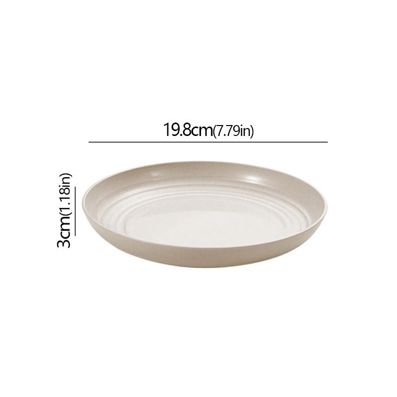 Wheat Straw Solid Color Round Plates Salad Dessert Dinner Reusable Microwave Safe Anti Fall And Shatter Plates Fruit Plate