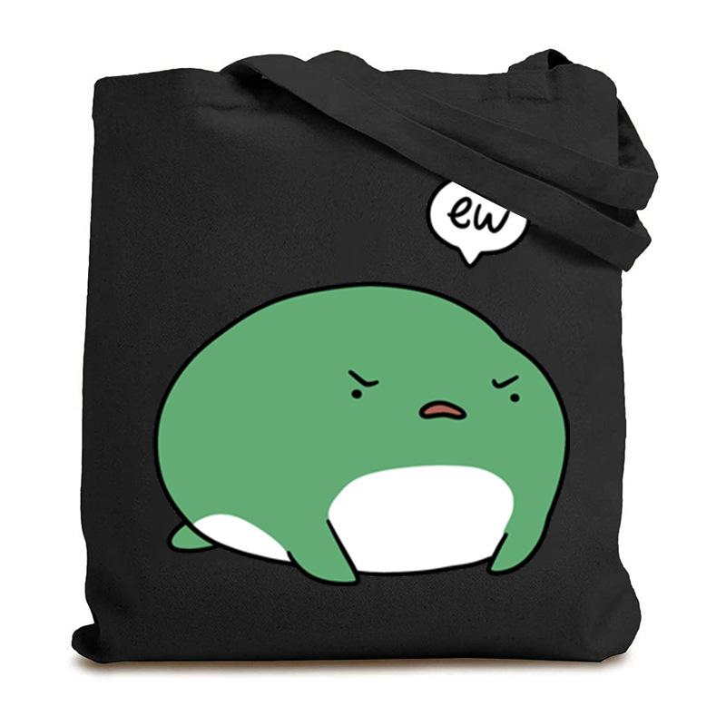 Frog creative printing new shoulder bag leisure student large capacity tote bag