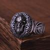 Vintage Wikinger Vegvisir Kompass Ringe für Herren Edelstahl Nordisch Odin Rabe Amulett Runenring Biker Schmuck