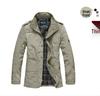 Giacca a vento da uomo taglie forti slim fit di media lunghezza 2026 - Trench casual in cotone per primavera/autunno