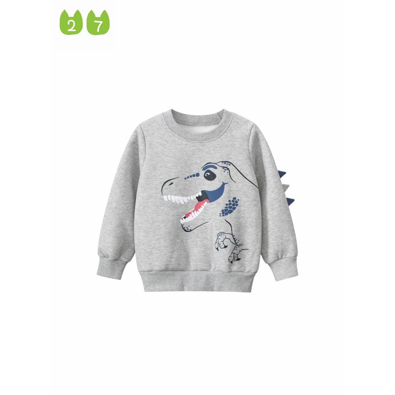 27Kids Children's Clothing Autumn and Winter Fleece Sweatshirt for Boys Dinosaur Clothes Baby Fleece Pullover Top