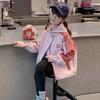 2025 Girls' Fashion Hooded Windbreaker Jacket - Color Block Spring & Autumn Outerwear