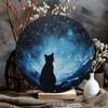 Vintage Round Cat Starry Sky Metal Wall Art Decor Home Cafe Office