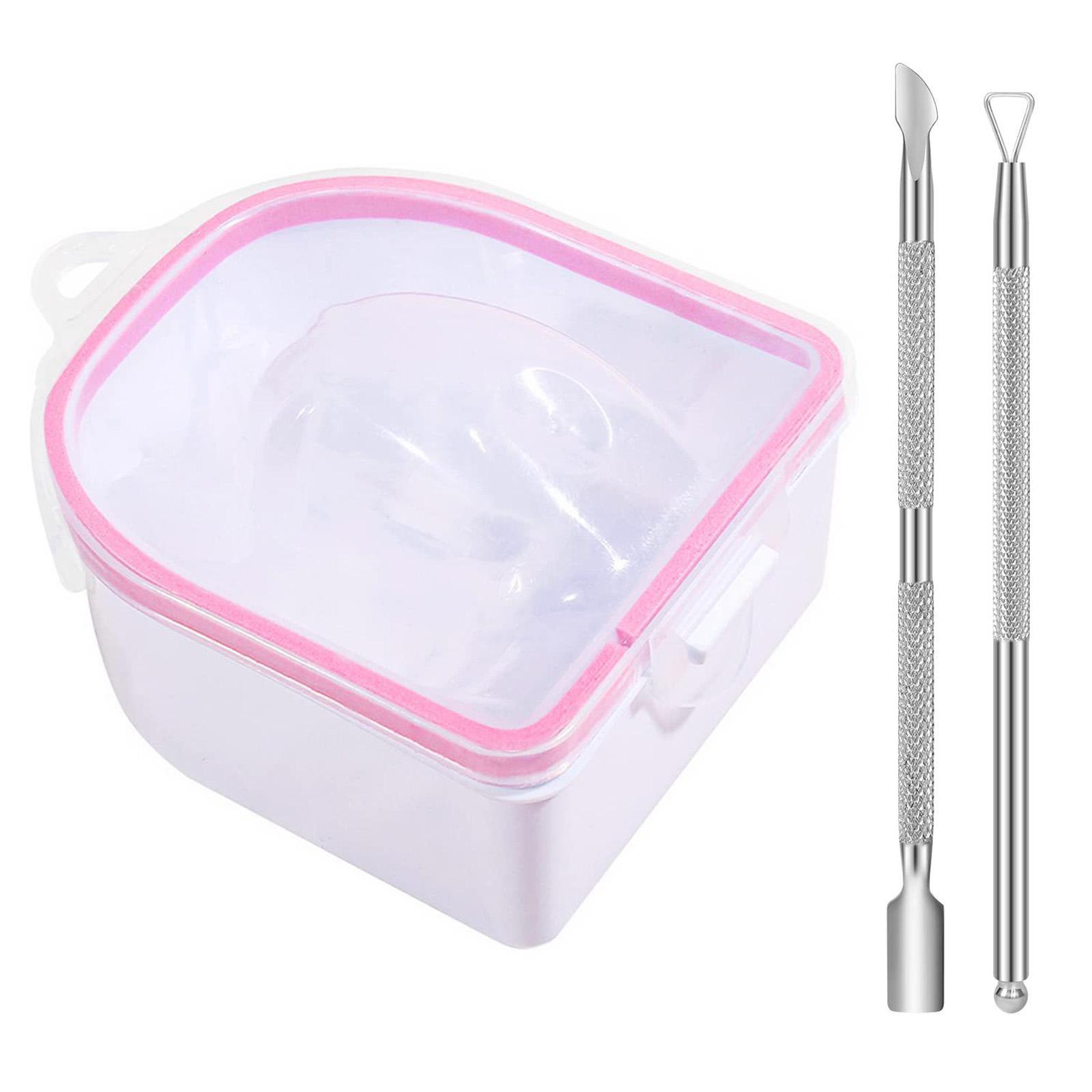 

Nail Soaking Bowl Gel Nail Polish Remover Kit Manicure Bowl for Hand Dip Powder Remover Tools Nail Soak Off Bowl Set 3 рожевий