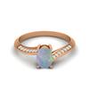 925 Sterling Silver Oval 1.28 CT Opal Gemstone Rose Gold Plated Ring