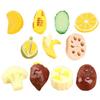 12pcs Resin Fruit Vegetables Mini Fake Food Decorative Kitchen Ornaments For Dollhouse Table Centerpiece Photo Props Educational