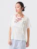Beams Boy S/S Tee Logo Henley Neck Short Sleeve Women's OFF_WHT FREE