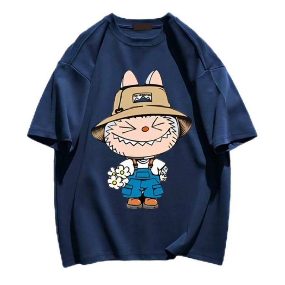 

New LABUBU printed short-sleeved cute T-shirt unisex casual fashion XXXL