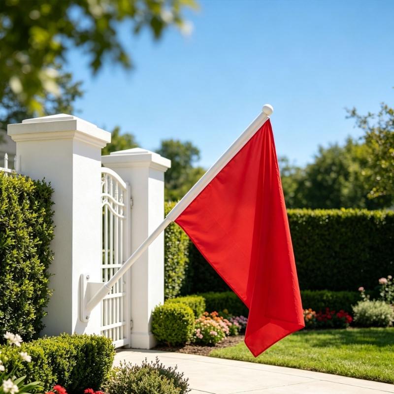 Plastic Flagpole Mounting Brackets, 3 Pack Mini Flag Holders with Angled Cylindrical Sockets and Two-Hole Bases for Decorative Displays