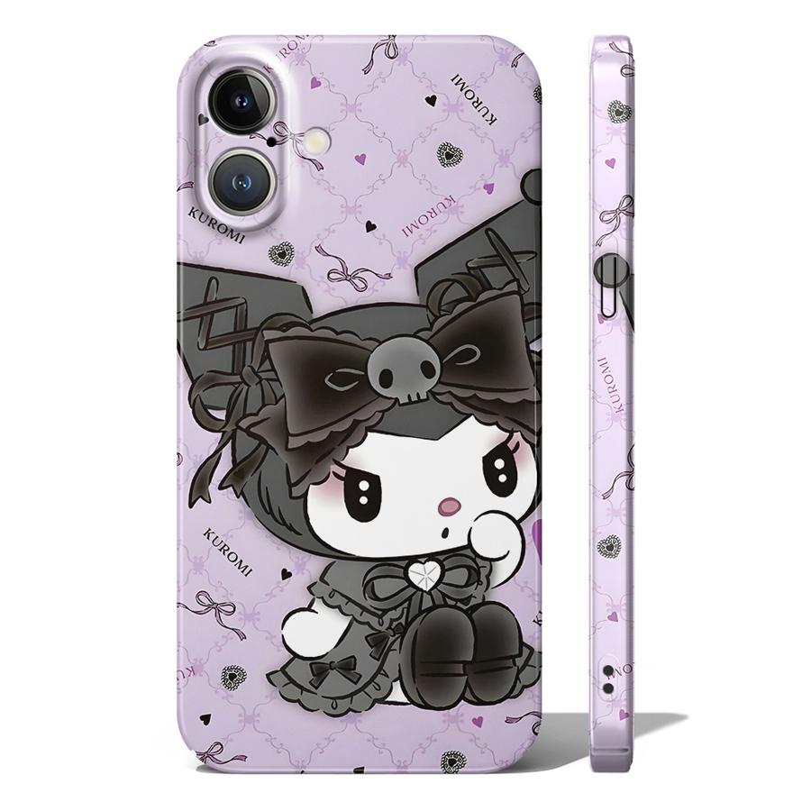 

Мультяшный чехол Sanrio Kuromi для iPhone 17 Air 14 X 13 11 15 Plus XR 16 Pro Max 12 Жесткая крышка для телефона iPhone 12