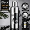 600-2000ml Thermal Water Bottle Stainless Steel Thermo Bottle Coffee Tea Insulated Vacuum Tumbler Car Cold Hot Drinking Kettle