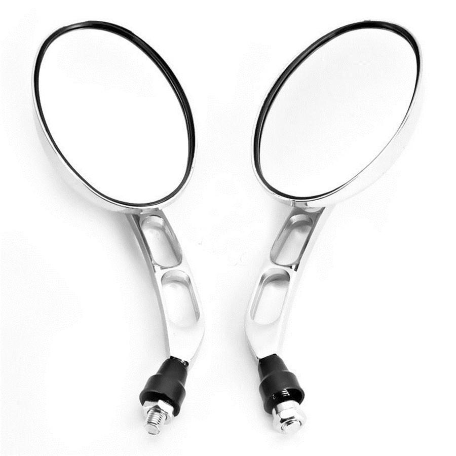 Pair Silver Motorcycle Rearview Mirror