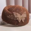 French Elegant Rhinestone Butterfly Hollow Beret Women's Summer Korean Style Versatile Painter Hat Fashion Accessory