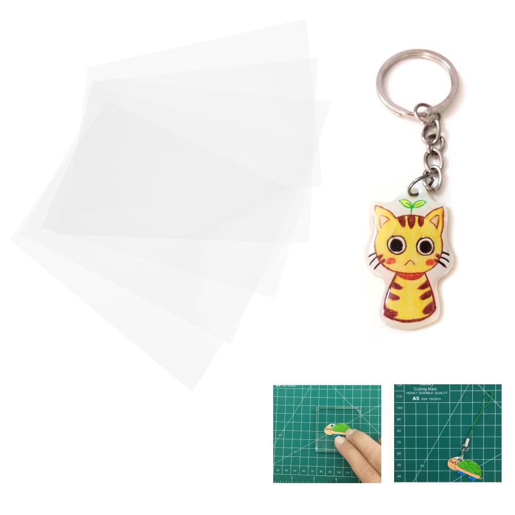 10Pcs Shrink Film Semitransparent Frosted Heat Shrinkable HandPainted  Sheet 0.2mm 2029#