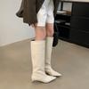 High heel boots new fashion retro simple pointed simple wind thin high heel long boots but knee women's boots