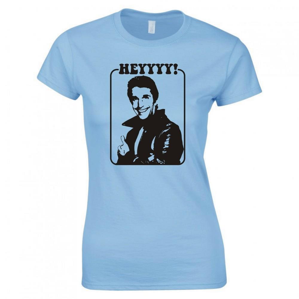 Inspired By The Fonz Heyyyy Ladies Skinny Fit TShirt S