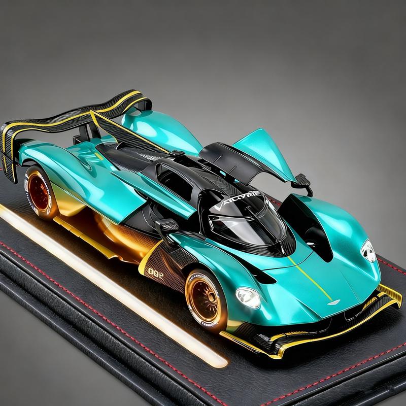 1/24 Aston Martin Valkyrie Alloy Sports Car Model Diecast Metal Track Racing Vehicles Car Model High Simulation Sound and Light Kids Toy Gift