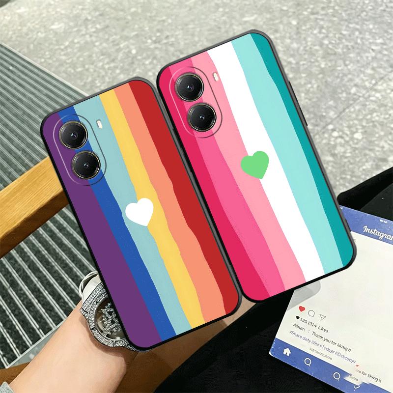 Rainbow Gradient Love Desgin Soft Phone Case for Xiaomi Poco X5 X6 X7 X8 Pro Max X3 F7 F8 Ultra M8 M7 M6 M5 Redmi 15 15C 14C 13C