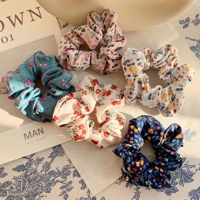 Korean Floral Fabric Hair Rope For Women Girl Sweet Elastic Hair Rubber Band Ponytail Holder Hair Tie Gum Hair Accessories