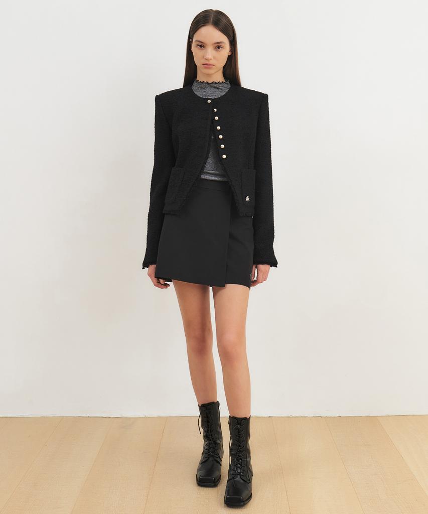 City Breeze Wrap Mini Skirt_Black