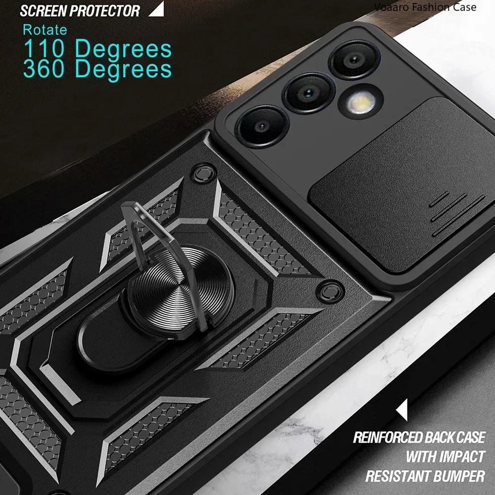 Magnetic Ring Armor funda for Samsung Galaxy S24 FE Case for Samsung S24 Ultra M15 F15 M55 A15 A55 A35 M54 Case slide Lens Cover