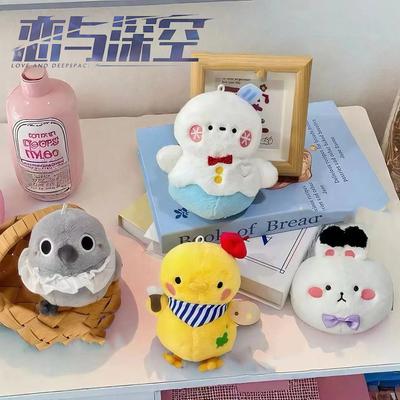 Game Love And Deepspace Sylus Zayne Cosplay Keychain Cartoon Crow Snowman Plush Cotton Doll Backpack Pendant Keyring Jewelry