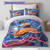 DBZ Patrón de Impulso Juego de Colcha Ropa de Cama Funda de Colcha Funda de Almohada Decoración del Hogar Regalo de Cumpleaños (1 * funda nórdica + 2 * fundas de almohada, sin núcleo)