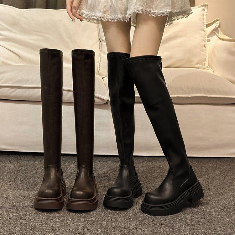 Over-knee boots women's thick-soled heightening women's boots 2025 new winter tall knight boots small boots women's tide