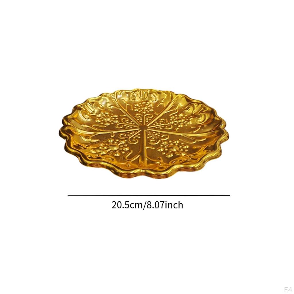 2 Pieces Fruit Trays Dessert Bowls Embossed Vintage Style Flat Tray Holder Dishes Snack Plates