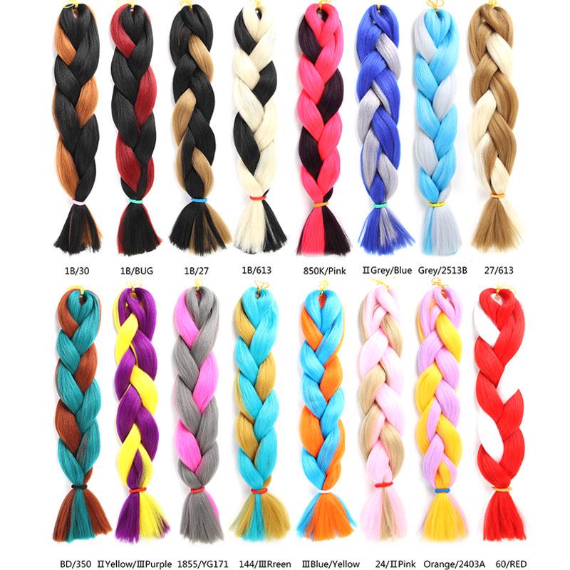 24 Inch 100g Pc Kanekalon Braiding Hair Synthetic Jumbo Braids