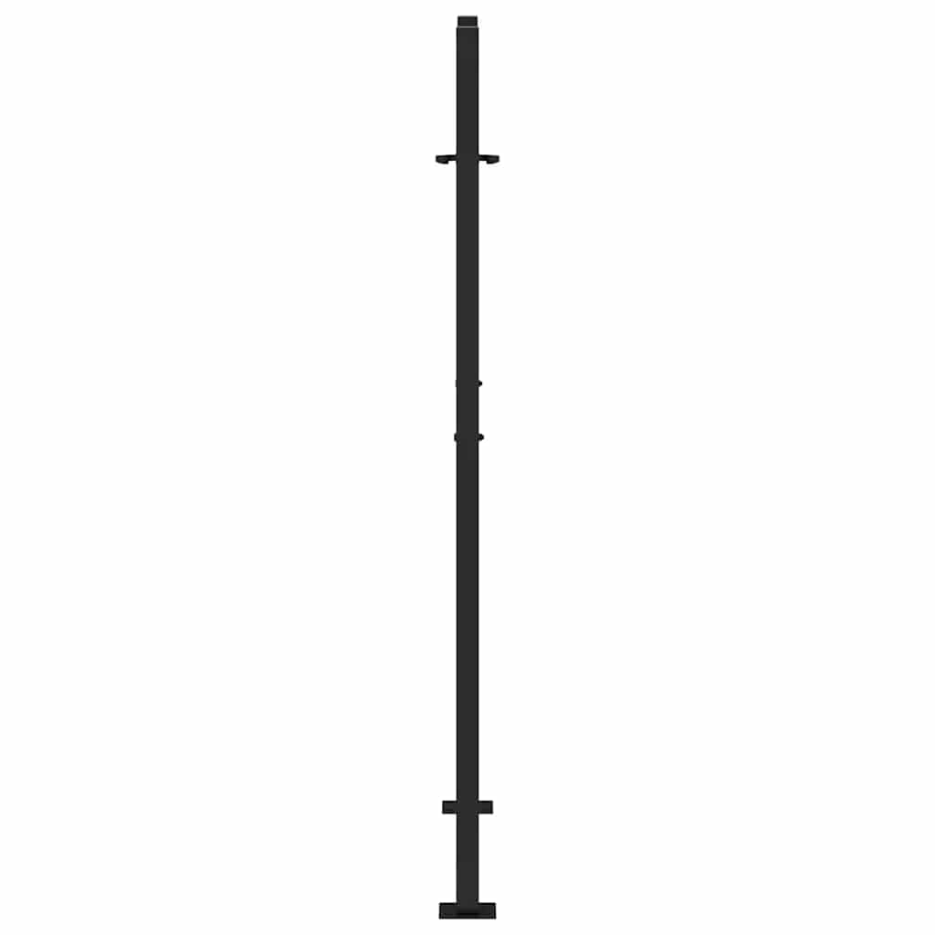 Black Garden Gate 105X155 Cm Steel Flame Pattern
