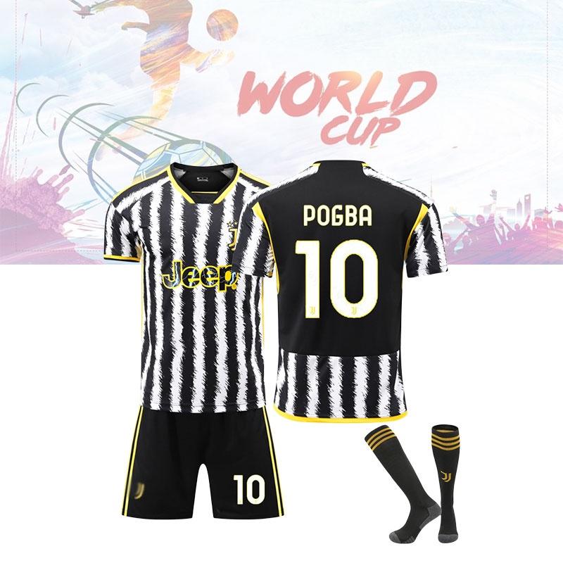 2324 Juventus Home Jersey Set With Socks 10 Polyester Fiber Fabric Children And Adult Sizes