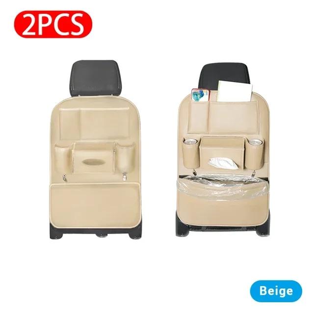 1/2PC Car Seat Backrest Multifunctional Storage Box PU Leather Car Storage for Travel Storage and Organization with 6 Pockets