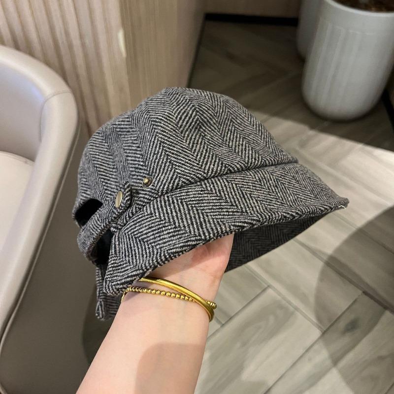 Meier Can tie ponytail high quality wool fisherman hat children autumn and winter retro British washbasin hat