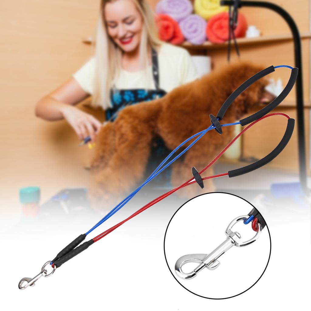 Dog Cat Grooming Loop Adjustable Double Noose Ropes for Pet Table Arm Bath Tub