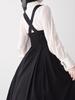 Gothic Lolita Blouse and Suspender Long Sleeves with Detachable French High Mori Girl Black and Size XL [XHSUKADO] 2-Piece Set Skirt, Ribbons, Girly,
