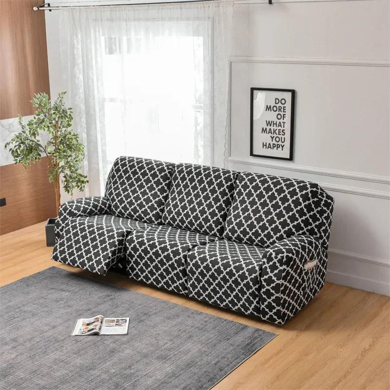 1/2/3 Seater Recliner Sofa Cover Stretch Chair Covers Elastic Sofa Slipcovers for Living Room Armchair Furniture Protector