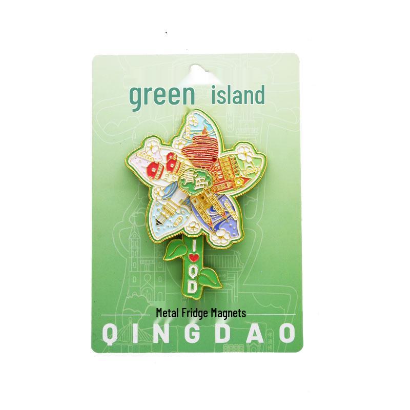Qingdao Landmark Rotating Flower Magnet Souvenir