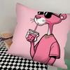 1Pc Pink Panther Pillow Case Square Pillow Bedroom Sofa Leisure Comfort Cushion Car Living Room Home Decoration